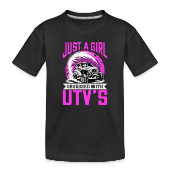 UTV Fille tout-terrain Femme 4 roues côte à côte - T-shirt bio Premium Enfant - noir - Devant
