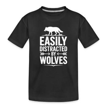 Wolf Sayings Wolves Funny Wolf Gift - Kids' Premium Organic T-Shirt - black - Front
