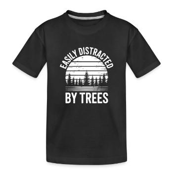 Arbres, Arbres, Arbres, Drôles d’Arbres, Cadeau - T-shirt bio Premium Enfant - noir - Devant