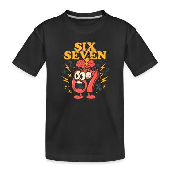 Six Seven 67 Italian Brainrot Nerd Humour Drôle - T-shirt bio Premium Enfant - noir - Devant