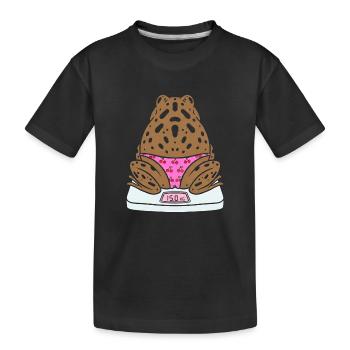 Grenouille sur des écailles avec des cerises - T-shirt bio Premium Enfant - noir - Devant