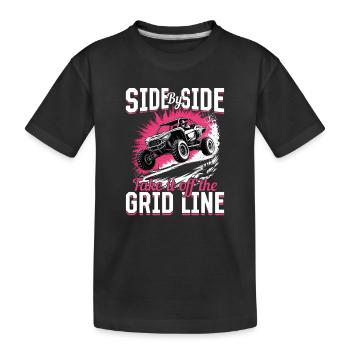 UTV Off Road Girl Woman 4 Wheeler Side by side - Kinder Premium Bio T-Shirt - Schwarz - Vorne