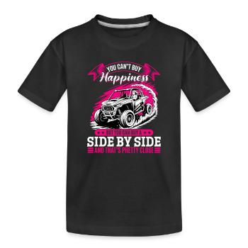 UTV Off Road Girl Woman 4 Wheeler Side by side - Kids' Premium Organic T-Shirt - black - Front
