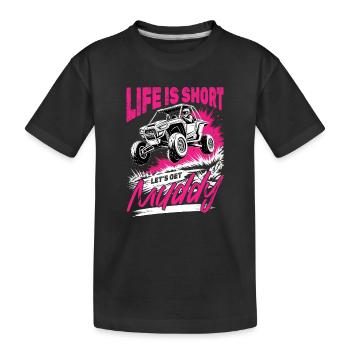 UTV Off Road Girl Woman 4 Wheeler Side by side - Kids' Premium Organic T-Shirt - black - Front