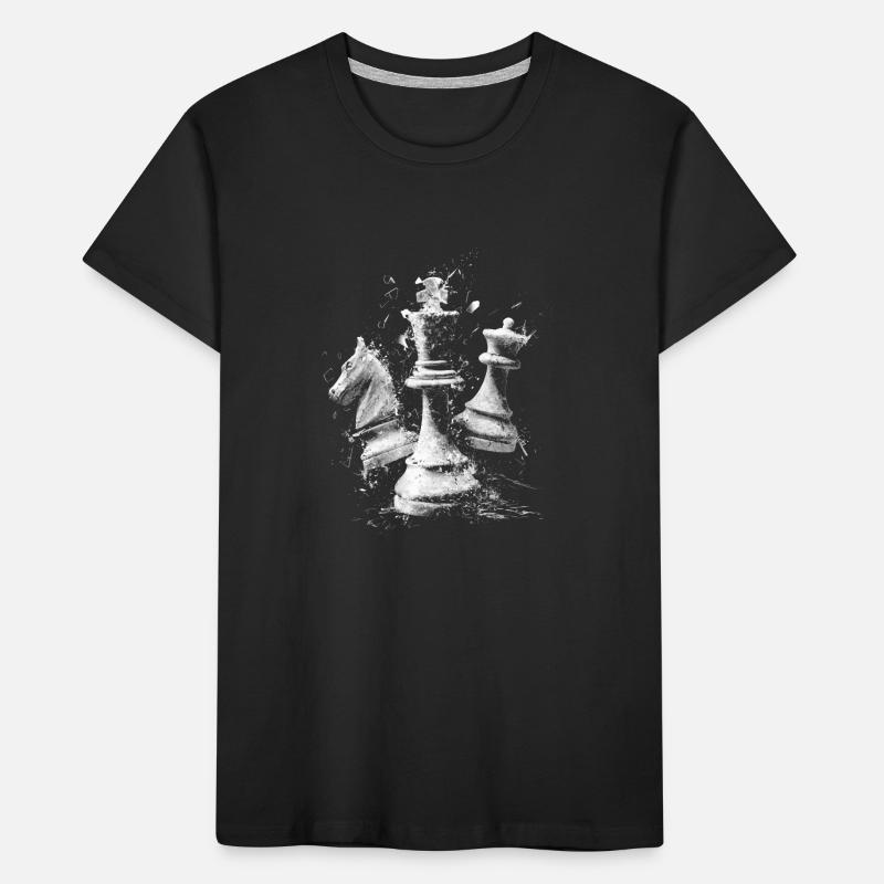 Schach Figuren Explosion Design Dynamisches Bretts Kinder Premium Bio T-Shirt