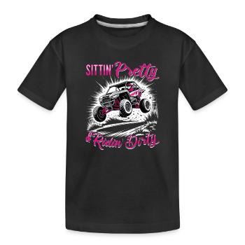 UTV Fille tout-terrain Femme 4 roues côte à côte - T-shirt bio Premium Enfant - noir - Devant
