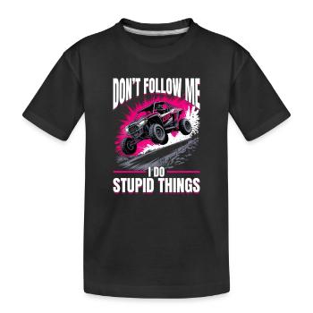 UTV Fille tout-terrain Femme 4 roues côte à côte - T-shirt bio Premium Enfant - noir - Devant