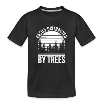 Arbres, Arbres, Arbres, Drôles d’Arbres, Cadeau - T-shirt bio Premium Enfant - noir - Devant