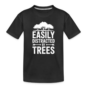 Arbres, Arbres, Arbres, Drôles d’Arbres, Cadeau - T-shirt bio Premium Enfant - noir - Devant