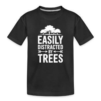 Arbres, Arbres, Arbres, Drôles d’Arbres, Cadeau - T-shirt bio Premium Enfant - noir - Devant