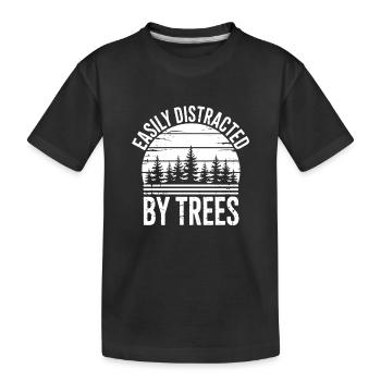 Arbres, Arbres, Arbres, Drôles d’Arbres, Cadeau - T-shirt bio Premium Enfant - noir - Devant