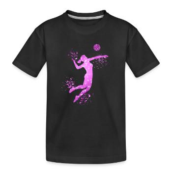 Volley-ball féminin Joueuse de volley-ball : Volley-ball de plage - T-shirt bio Premium Enfant - noir - Devant