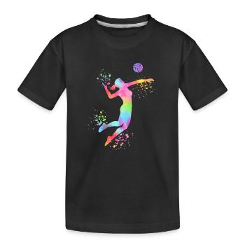 Volley-ball féminin Joueuse de volley-ball : Volley-ball de plage - T-shirt bio Premium Enfant - noir - Devant