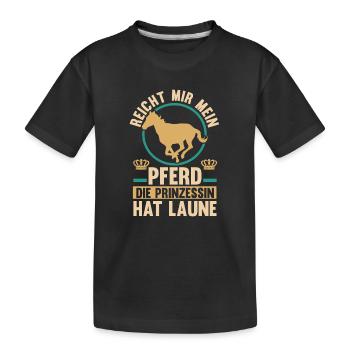 Reiten Pferdeliebhaber Reiterhof Pferde - Kinder Premium Bio T-Shirt - Schwarz - Vorne