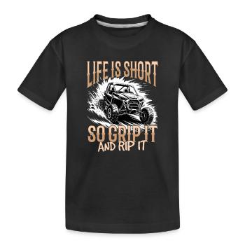 UTV Tout-Terrain Boy Men 4 Wheels Side by Side - T-shirt bio Premium Enfant - noir - Devant