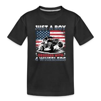 UTV Tout-Terrain Boy Men 4 Wheels Side by Side - T-shirt bio Premium Enfant - noir - Devant