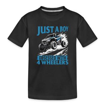 UTV Tout-Terrain Boy Men 4 Wheels Side by Side - T-shirt bio Premium Enfant - noir - Devant