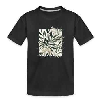 Blättertanz im Natur-Ton - Kinder Premium Bio T-Shirt - Schwarz - Vorne