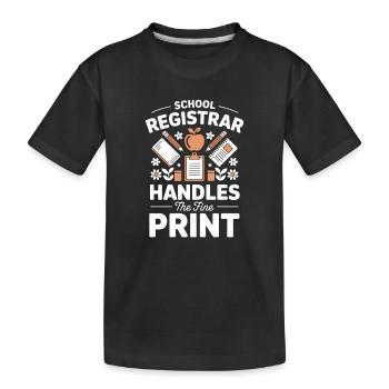 Schulsekretariat Büro Schule Organisation Arbeit - Kinder Premium Bio T-Shirt - Schwarz - Vorne