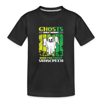Dicton anglais d’Halloween de Chasseur de Fantômes - T-shirt bio Premium Enfant - noir - Devant