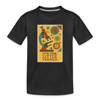 Die kleinen Dinge | Mikroskop Mikrobiologie - Kinder Premium Bio T-Shirt - Schwarz - Vorne