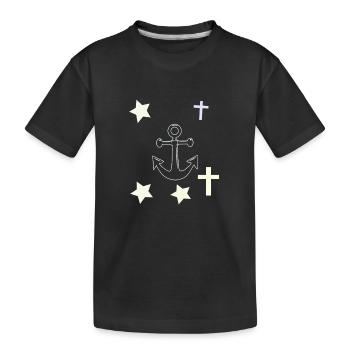 Ancres, étoiles et croix - T-shirt bio Premium Enfant - noir - Devant