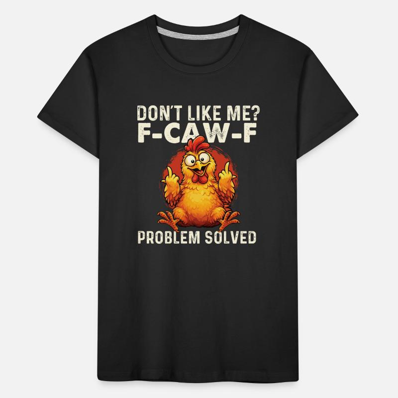 FCawF Problem Solved Crow Sarcasm Dark Humor Kids' Premium Organic T-Shirt
