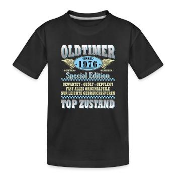 Oldtimer April 1976 Special Edition - Kinder Premium Bio T-Shirt - Schwarz - Vorne