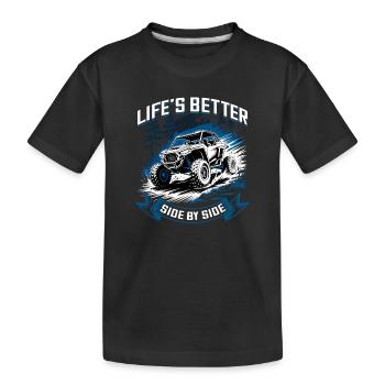 UTV Off Road 4 Wheeler Side by side - Kids' Premium Organic T-Shirt - black - Front