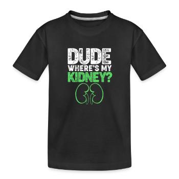 Don d’organes par don de rein - T-shirt bio Premium Enfant - noir - Devant
