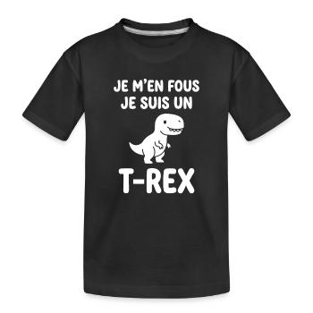 T-Rex insolent sur tee-shirt noir - T-shirt bio Premium Enfant - noir - Devant