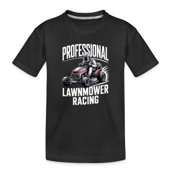 Course de tracteurs à pelouse Course de tondeuses à gazon - T-shirt bio Premium Enfant - noir - Devant