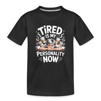 Kaffee Shirt für erschöpfte Lehrer Geschenkidee - Kinder Premium Bio T-Shirt - Schwarz - Vorne