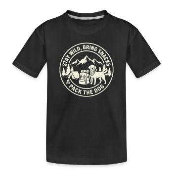 Bleib wild Bring Snacks Pack das Hundedesign - Kinder Premium Bio T-Shirt - Schwarz - Vorne
