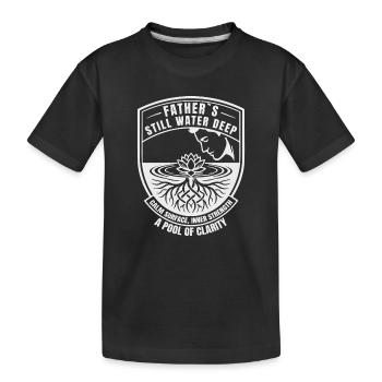 Père Eau Calme Profond Repos de Lotus - T-shirt bio Premium Enfant - noir - Devant