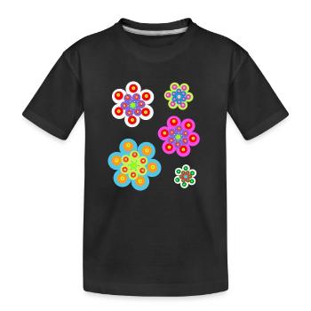 Fille Baby Enfant Rétro Floral Summer - T-shirt bio Premium Enfant - noir - Devant
