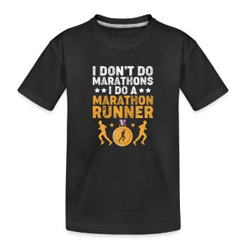 Marathon Runners Half Marathon Marathon - Kids' Premium Organic T-Shirt - black - Front