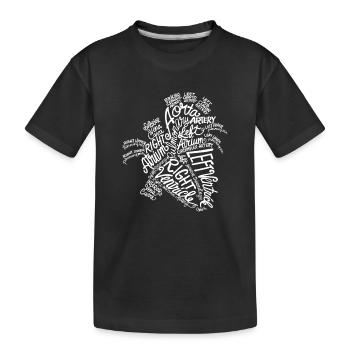 Leaf Word Art Typography - Kids' Premium Organic T-Shirt - black - Front