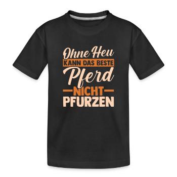 Reiten Pferdeliebhaber Reiterhof Pferde - Kinder Premium Bio T-Shirt - Schwarz - Vorne