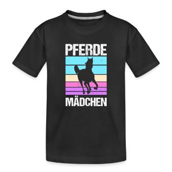 Reiten Pferdeliebhaber Reiterhof Pferde - Kinder Premium Bio T-Shirt - Schwarz - Vorne