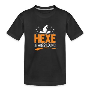 Hexe in Ausbildung - Kinder Premium Bio T-Shirt - Schwarz - Vorne