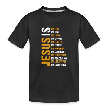 Jésus Mon Dieu Mon Roche Citation de foi chrétienne Design - T-shirt bio Premium Enfant - noir - Devant