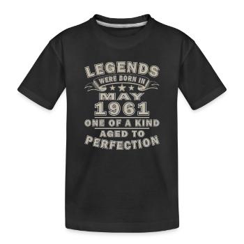 Legenden Mai 1961: Einzigartig gealtert - Kinder Premium Bio T-Shirt - Schwarz - Vorne