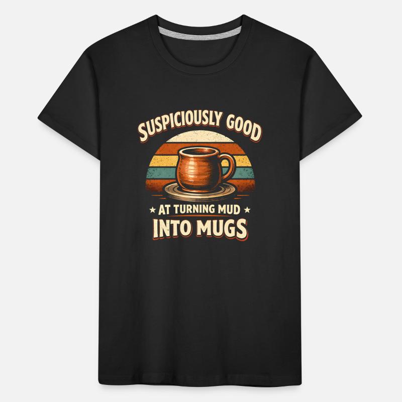 Schlamm wird Tasse | Töpfern Kinder Premium Bio T-Shirt