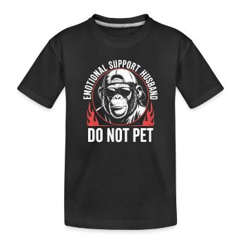 Emotional Support Husband Tee - Kids' Premium Organic T-Shirt - black - Front