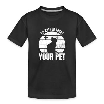 Ich würde lieber Haustiere behandeln - Kinder Premium Bio T-Shirt - Schwarz - Vorne