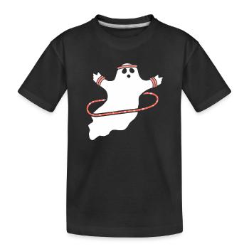 Hula Hup Hopp Halloween Hullern Huller Geist - Kinder Premium Bio T-Shirt - Schwarz - Vorne