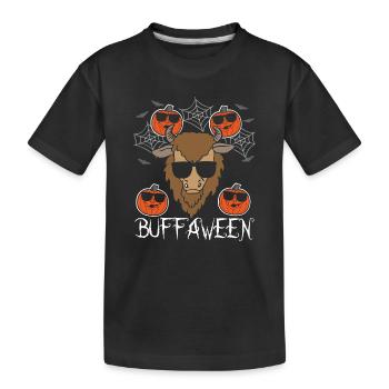 Safari Afrika serengeti wildlife halloween Büffel - Kinder Premium Bio T-Shirt - Schwarz - Vorne