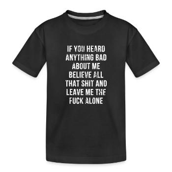 Citation d’attitude de Leave Me Alone - T-shirt bio Premium Enfant - noir - Devant