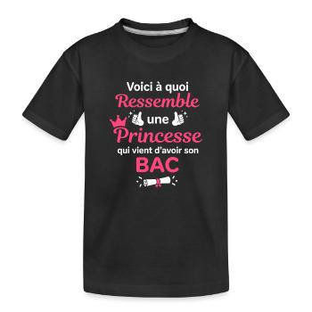 Princesse BAC: Couronnement et Réussite - T-shirt bio Premium Enfant - noir - Devant